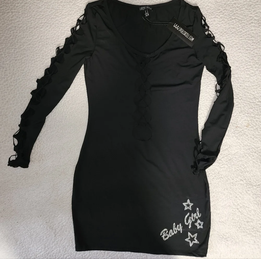 NWT Dolls Kill Sexxy Baby Girl, Cut Up Mini Dress - Picture 8 of 16
